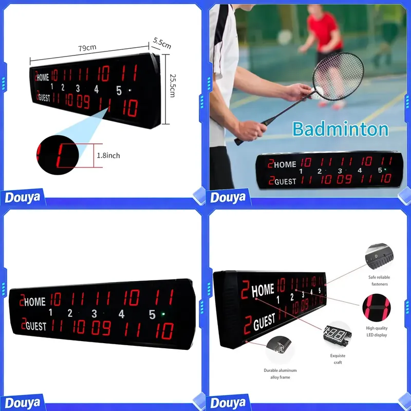 Table Tennis Scoring - Электронное цифровое табло YIZHI 5-разрядное для